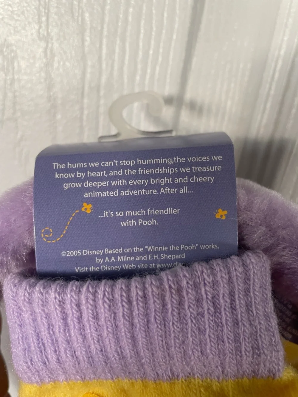 Vintage Disney Kids Winnie the Pooh Gloves & Purple Ear Muffs Set
